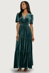 Artemis Velvet Maxi Dress | Baltic Born Deep Lagoon