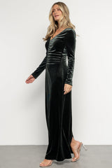 Kourtney Velvet Maxi Dress | Baltic Born Dark Green
