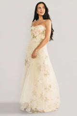 Carlotta Tulle Gown | Baltic Born Light Yellow Floral