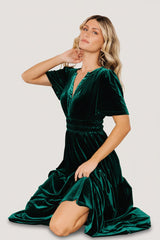 Artemis Velvet Maxi Dress | Baltic Born Emerald