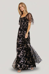 Cassandra Tulle Maxi Dress | Baltic Born Metallic Black