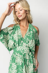 Marzi Open Shoulder Maxi Dress | Baltic Born Green Floral