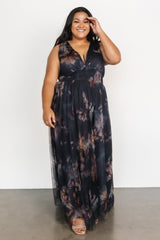 Kamila Tulle Maxi Dress | Baltic Born Dark Blue Floral