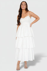 Violetta Embossed Tiered Dress | Baltic Born Off White