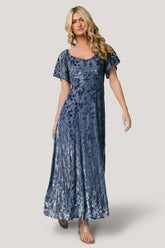 Everley Velvet Maxi Dress | Baltic Born Whisper Blue