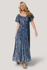 Everley Velvet Maxi Dress | Baltic Born Whisper Blue