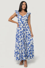 Mercedes Maxi Dress | Baltic Born Blue + Off White