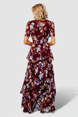 Montaigne Ruffle Maxi Dress | Baltic Born Mulberry Floral