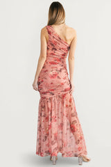 Emeline One Shoulder Maxi Dress | Baltic Born Pink Floral