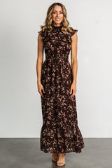Kearny Ruffle Maxi Dress | Baltic Born Brown + Natural