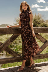 Kearny Ruffle Maxi Dress | Baltic Born Brown + Natural