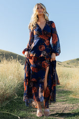 Mariella Tiered Maxi Dress | Baltic Born Navy + Rust