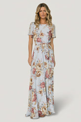Naomi Short Sleeve Maxi Dress | Baltic Born Blue Multi Floral