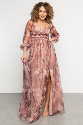 Nara Tulle Maxi Dress | Baltic Born Deep Mauve Floral