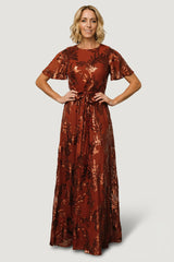 Muse Sequin Maxi Dress | Baltic Born Cinnamon
