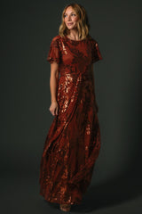 Muse Sequin Maxi Dress | Baltic Born Cinnamon