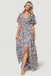 Verona Smocked Maxi Dress | Baltic Born Blue Floral
