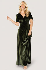 Vivian Velvet Maxi Dress | Baltic Born Olive