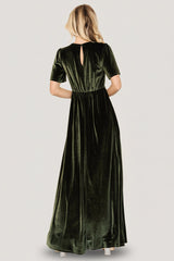 Vivian Velvet Maxi Dress | Baltic Born Olive