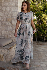 Naomi Short Sleeve Maxi Dress | Baltic Born Pale Blue Floral
