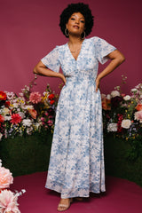 Birdie Maxi Dress | Baltic Born Off White + Blue