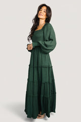 Amanda Smocked Dotted Maxi Dress | Baltic Born Evergreen