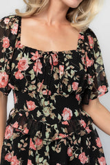 Bliss Tiered Maxi Dress | Baltic Born Black Multi Floral