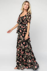 Bliss Tiered Maxi Dress | Baltic Born Black Multi Floral