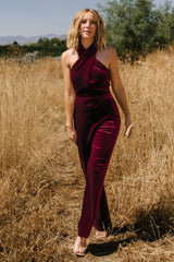 Cleopatra Velvet Jumpsuit | Baltic Born Burgundy