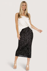 Charmed Sequin Midi Skirt | Baltic Born Black