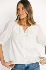 Daisy Ruffle Button Up Top | Baltic Born Off White