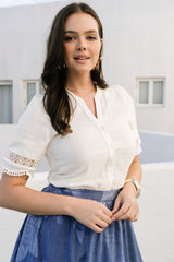 Alba Button Up Top | Baltic Born Ivory