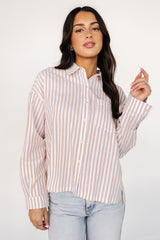 Shasta Button Up Top | Baltic Born Beige Stripe