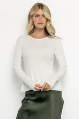 Ainsley Ribbed Top | Baltic Born Off White