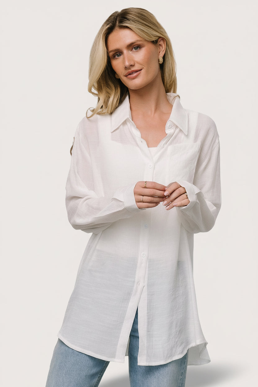 Breck Button Up Top | Baltic Born Off White