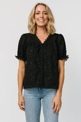Pauline Embossed Top | Baltic Born Black