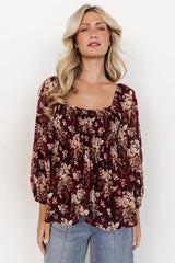 Fenna Smocked Top | Baltic Born Burgundy Floral