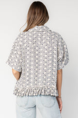 Jalen Relaxed Peplum Top | Baltic Born Blue