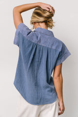 Jaye Button Top | Baltic Born Denim Blue