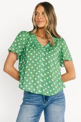 Posy Button Up Top | Baltic Born Green Dot