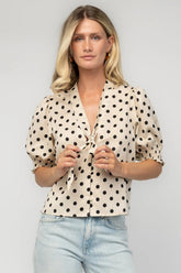 Eliza Tie Top | Baltic Born Natural + Black Dot