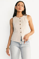 Luz Denim Vest | Baltic Born Ecru