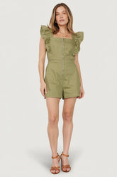 Montgomery Denim Romper | Baltic Born Olive