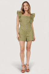 Montgomery Denim Romper | Baltic Born Olive