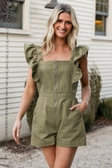 Montgomery Denim Romper | Baltic Born Olive