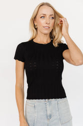 Penny Pointelle Top | Baltic Born Black