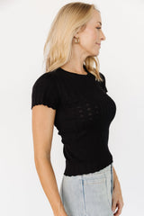 Penny Pointelle Top | Baltic Born Black
