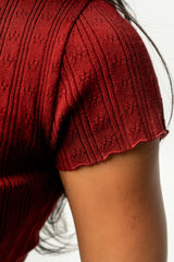 Penny Pointelle Top | Baltic Born Brick