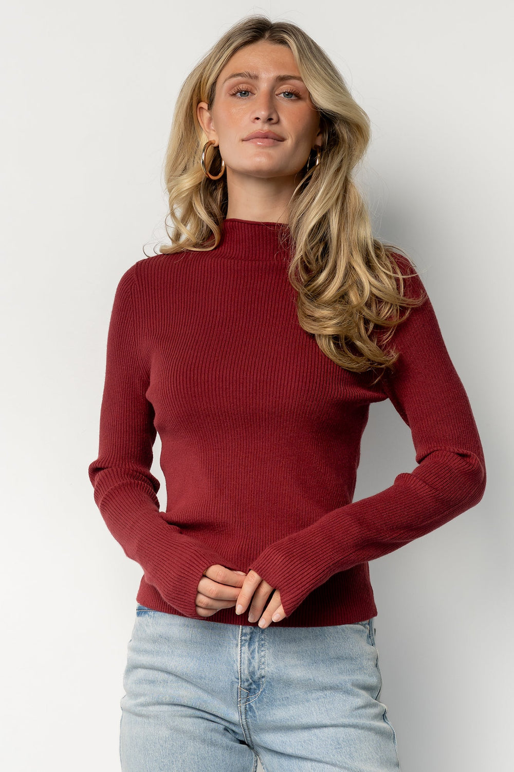Ilsa Ribbed Sweater Top | Baltic Born Merlot
