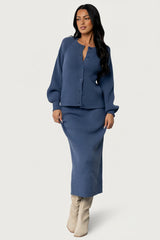 Blair Rib Knit Cardigan | Baltic Born Blue